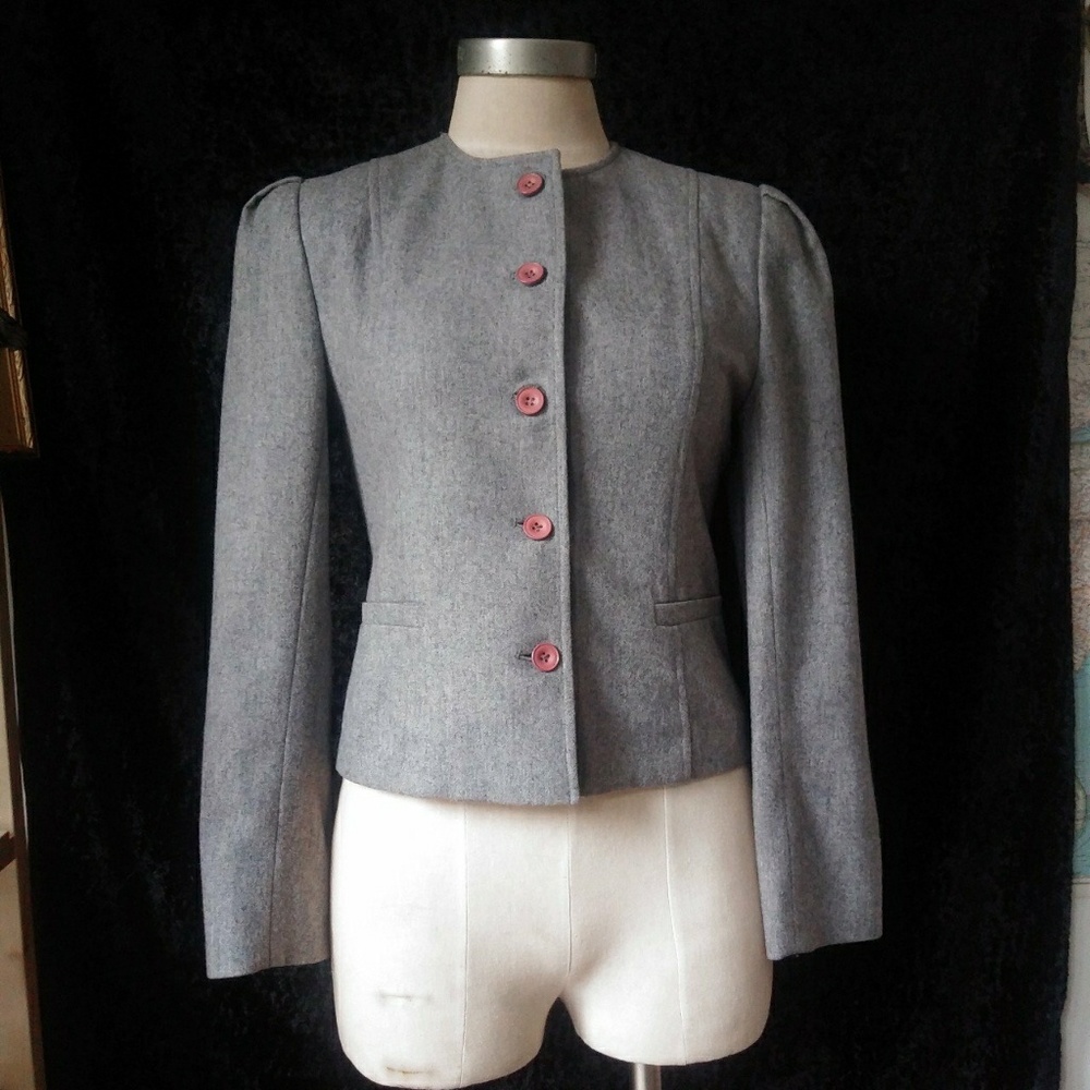 Grey button-up jacket